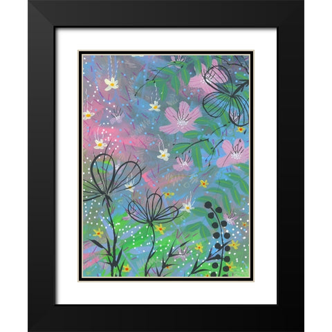 Pinks Black Modern Wood Framed Art Print with Double Matting by Randy Noble Fine Art