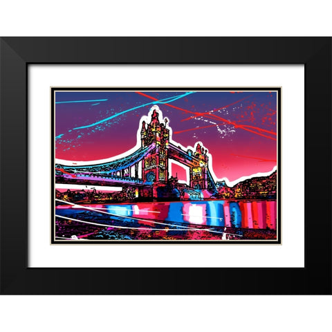 C001 Colorful Cityview Tower Bridge London Black Modern Wood Framed Art Print with Double Matting by Heere, Ray