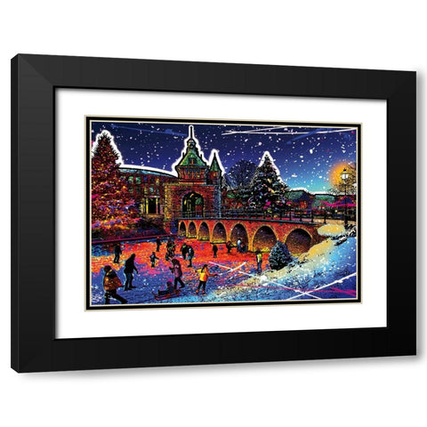 C003 Colorful Cityview Dutch City Of Hoorn Christmas Black Modern Wood Framed Art Print with Double Matting by Heere, Ray