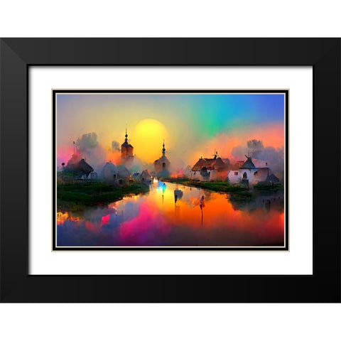 D001 Medieval Landscapes Black Modern Wood Framed Art Print with Double Matting by Heere, Ray