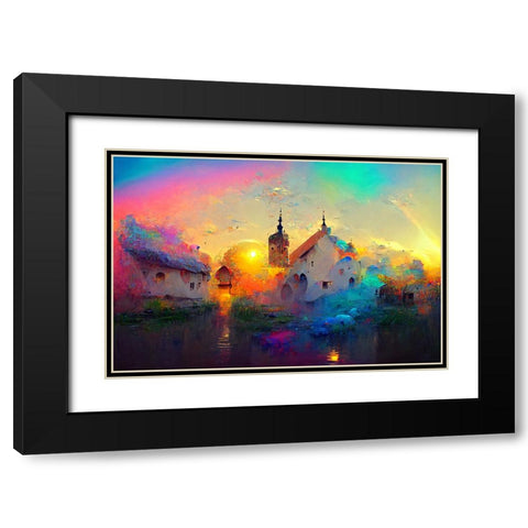 D002 Medieval Landscapes Black Modern Wood Framed Art Print with Double Matting by Heere, Ray