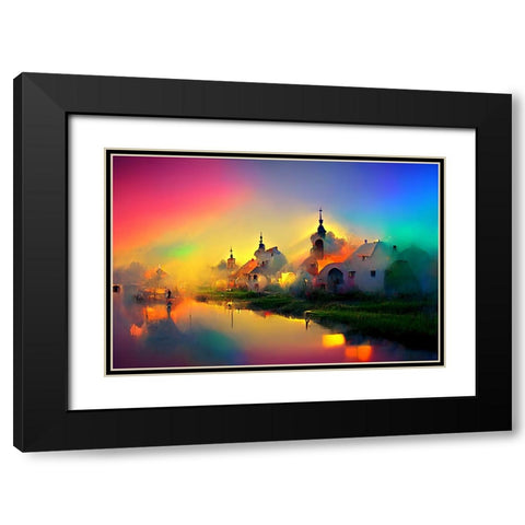 D003 Medieval Landscapes Black Modern Wood Framed Art Print with Double Matting by Heere, Ray