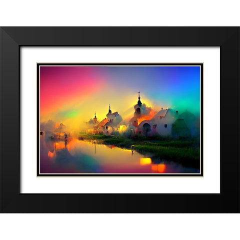D003 Medieval Landscapes Black Modern Wood Framed Art Print with Double Matting by Heere, Ray