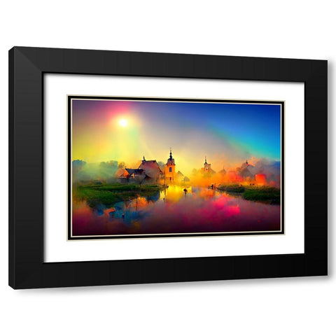 D004 Medieval Landscapes Black Modern Wood Framed Art Print with Double Matting by Heere, Ray