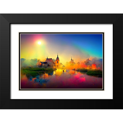 D004 Medieval Landscapes Black Modern Wood Framed Art Print with Double Matting by Heere, Ray