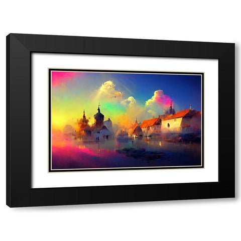 D005 Medieval Landscapes Black Modern Wood Framed Art Print with Double Matting by Heere, Ray