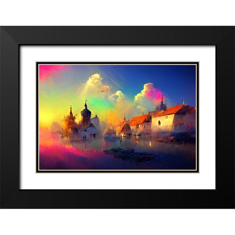 D005 Medieval Landscapes Black Modern Wood Framed Art Print with Double Matting by Heere, Ray