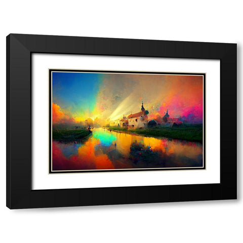 D007 Medieval Landscapes Black Modern Wood Framed Art Print with Double Matting by Heere, Ray