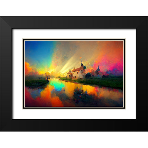 D007 Medieval Landscapes Black Modern Wood Framed Art Print with Double Matting by Heere, Ray