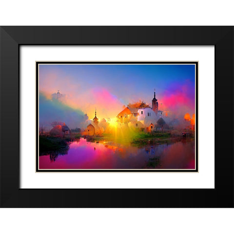 D008 Medieval Landscapes Black Modern Wood Framed Art Print with Double Matting by Heere, Ray