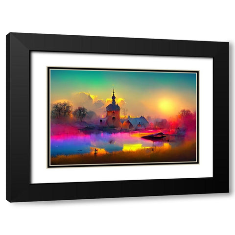 D009 Medieval Landscapes Black Modern Wood Framed Art Print with Double Matting by Heere, Ray
