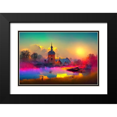D009 Medieval Landscapes Black Modern Wood Framed Art Print with Double Matting by Heere, Ray