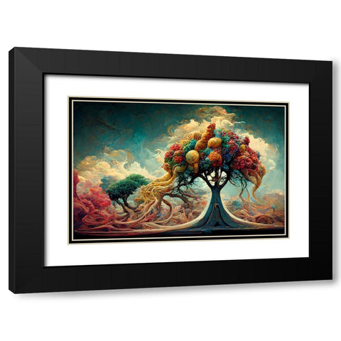 A037 Tree Of Life Black Modern Wood Framed Art Print with Double Matting by Heere, Ray