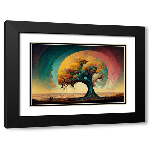 A038 Tree Of Life Black Modern Wood Framed Art Print with Double Matting by Heere, Ray