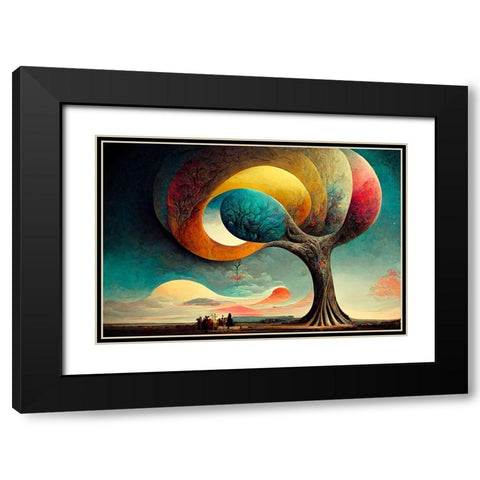 A039 Tree Of Life Black Modern Wood Framed Art Print with Double Matting by Heere, Ray