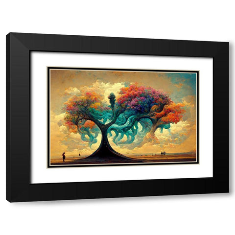 A042 Tree Of Life Black Modern Wood Framed Art Print with Double Matting by Heere, Ray