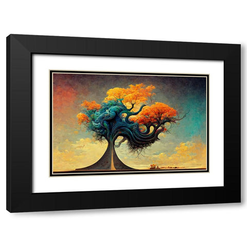 A044 Tree Of Life Black Modern Wood Framed Art Print with Double Matting by Heere, Ray