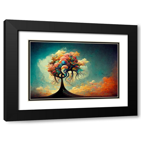 A045 Tree Of Life Black Modern Wood Framed Art Print with Double Matting by Heere, Ray