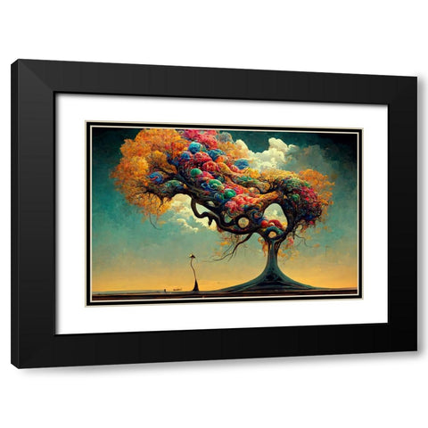 A047 Tree Of Life Black Modern Wood Framed Art Print with Double Matting by Heere, Ray