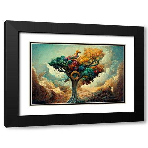 A048 Tree Of Life Black Modern Wood Framed Art Print with Double Matting by Heere, Ray
