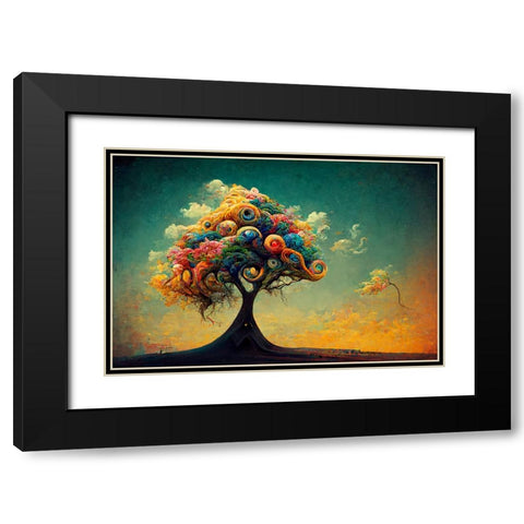 A051 Tree Of Life Black Modern Wood Framed Art Print with Double Matting by Heere, Ray