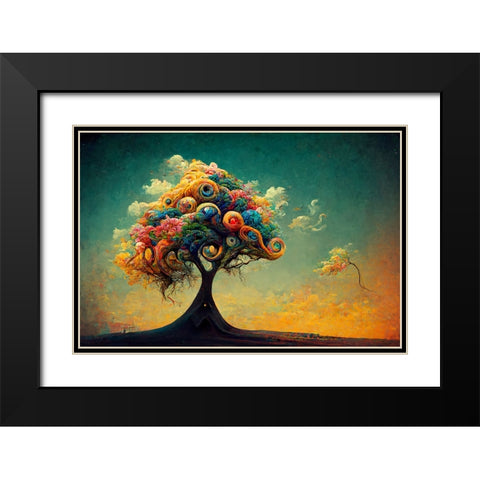 A051 Tree Of Life Black Modern Wood Framed Art Print with Double Matting by Heere, Ray