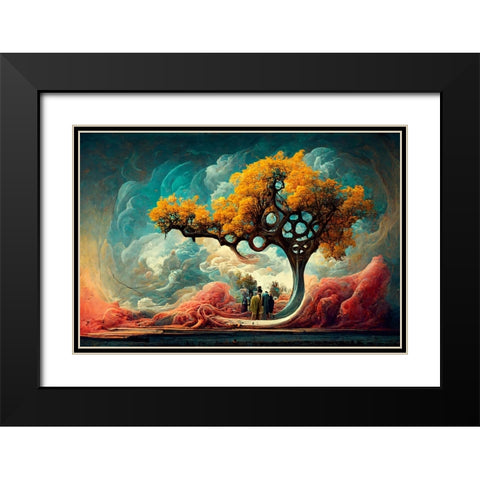 A052 Tree Of Life Black Modern Wood Framed Art Print with Double Matting by Heere, Ray