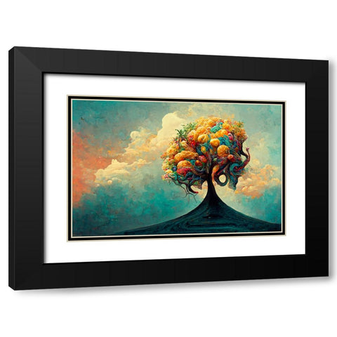 A055 Tree Of Life Black Modern Wood Framed Art Print with Double Matting by Heere, Ray