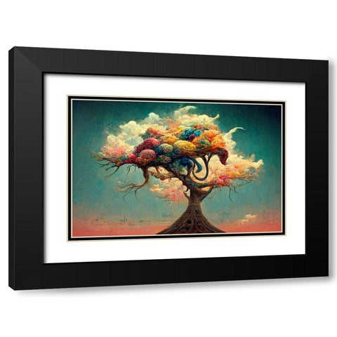A057 Tree Of Life Black Modern Wood Framed Art Print with Double Matting by Heere, Ray