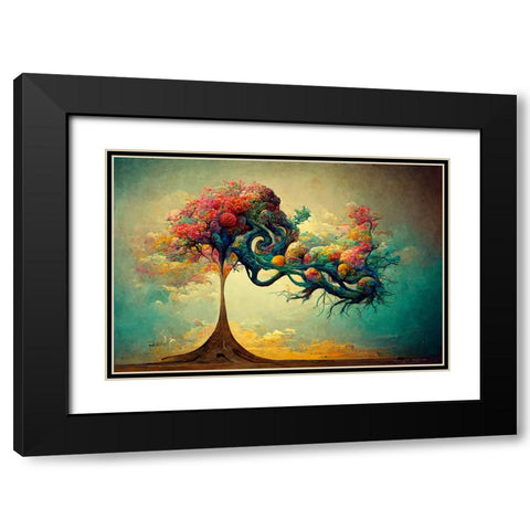 A058 Tree Of Life Black Modern Wood Framed Art Print with Double Matting by Heere, Ray