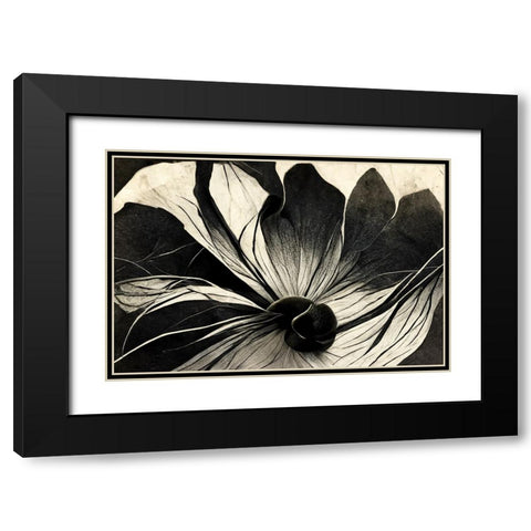 B056 Flowers Black White Black Modern Wood Framed Art Print with Double Matting by Heere, Ray