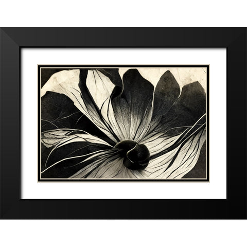B056 Flowers Black White Black Modern Wood Framed Art Print with Double Matting by Heere, Ray