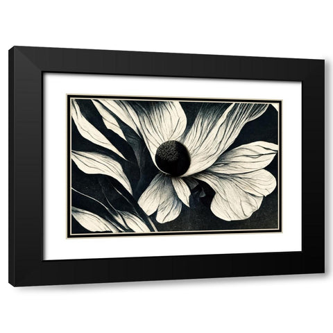 B060 Flowers Black White Black Modern Wood Framed Art Print with Double Matting by Heere, Ray