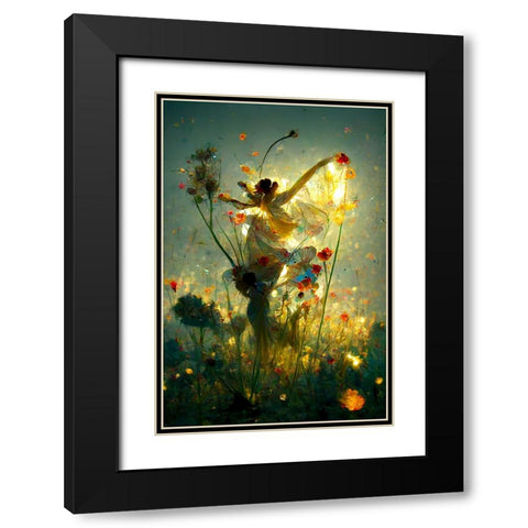 G002 Flower Dance Black Modern Wood Framed Art Print with Double Matting by Heere, Ray