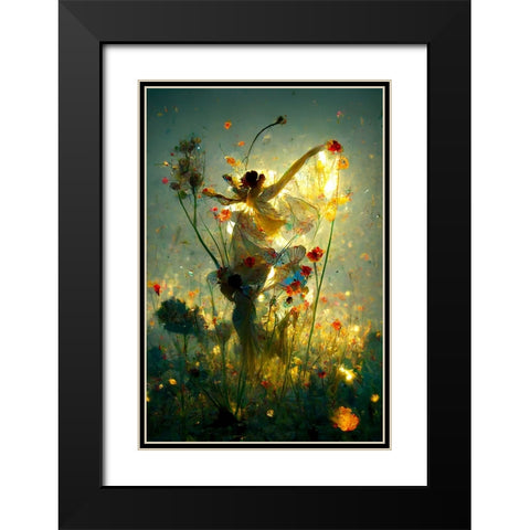 G002 Flower Dance Black Modern Wood Framed Art Print with Double Matting by Heere, Ray