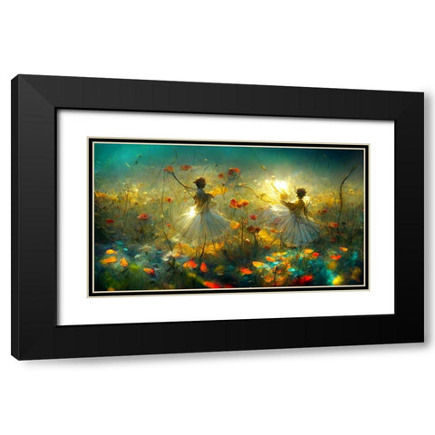 G005 Flower Dance Black Modern Wood Framed Art Print with Double Matting by Heere, Ray