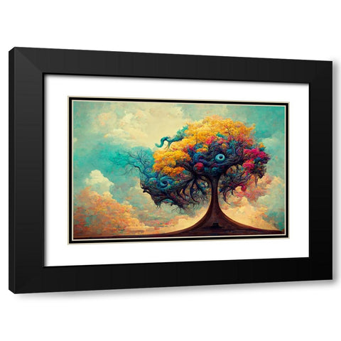 A064 Tree Of Life Black Modern Wood Framed Art Print with Double Matting by Heere, Ray