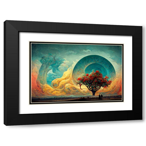 A068 Tree Of Life Black Modern Wood Framed Art Print with Double Matting by Heere, Ray