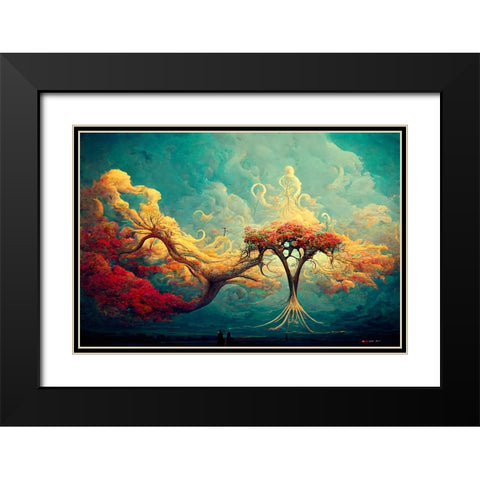 A072 Tree Of Life Black Modern Wood Framed Art Print with Double Matting by Heere, Ray