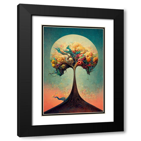 A074 Tree Of Life Black Modern Wood Framed Art Print with Double Matting by Heere, Ray