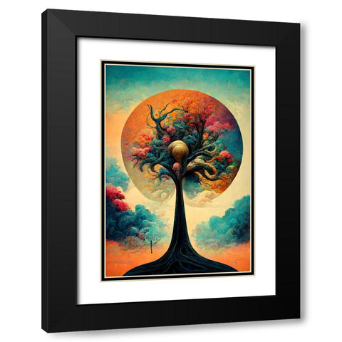 A075 Tree Of Life Black Modern Wood Framed Art Print with Double Matting by Heere, Ray