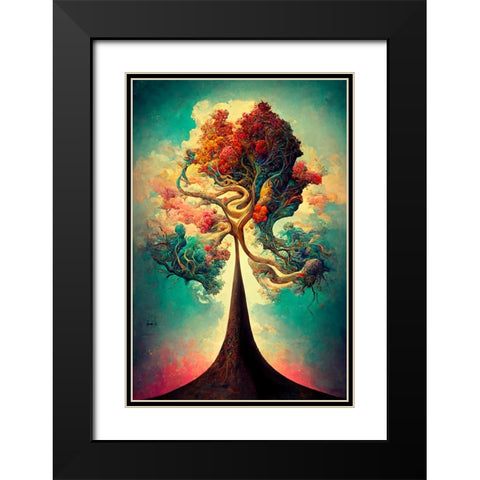 A078 Tree Of Life Black Modern Wood Framed Art Print with Double Matting by Heere, Ray