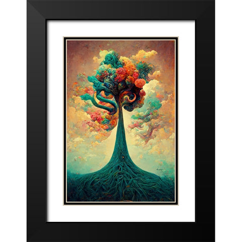 A079 Tree Of Life Black Modern Wood Framed Art Print with Double Matting by Heere, Ray