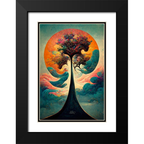 A081 Tree Of Life Black Modern Wood Framed Art Print with Double Matting by Heere, Ray