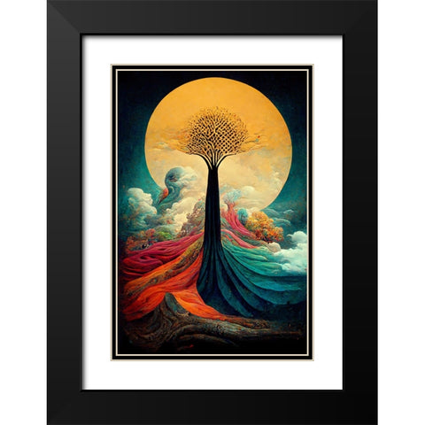 A082 Tree Of Life Black Modern Wood Framed Art Print with Double Matting by Heere, Ray