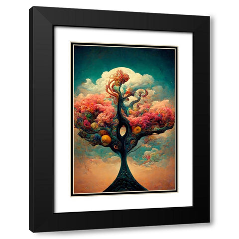 A083 Tree Of Life Black Modern Wood Framed Art Print with Double Matting by Heere, Ray