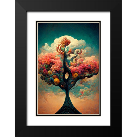 A083 Tree Of Life Black Modern Wood Framed Art Print with Double Matting by Heere, Ray