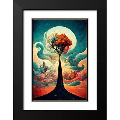 A085 Tree Of Life Black Modern Wood Framed Art Print with Double Matting by Heere, Ray
