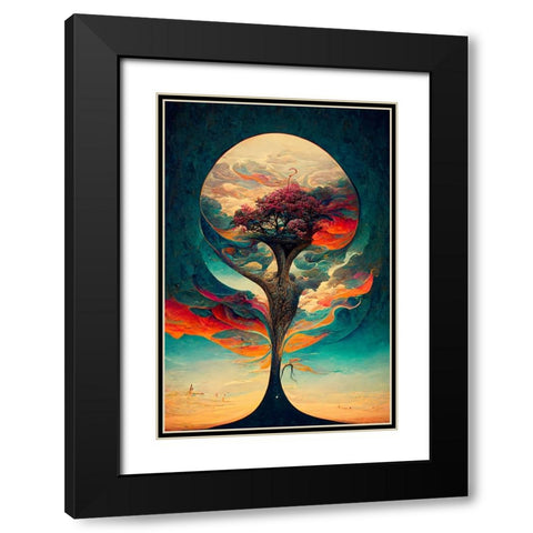 A088 Tree Of Life Black Modern Wood Framed Art Print with Double Matting by Heere, Ray