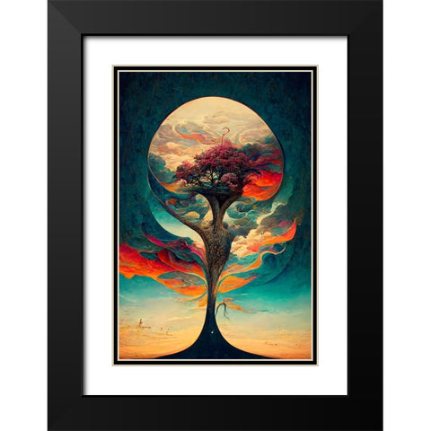 A088 Tree Of Life Black Modern Wood Framed Art Print with Double Matting by Heere, Ray